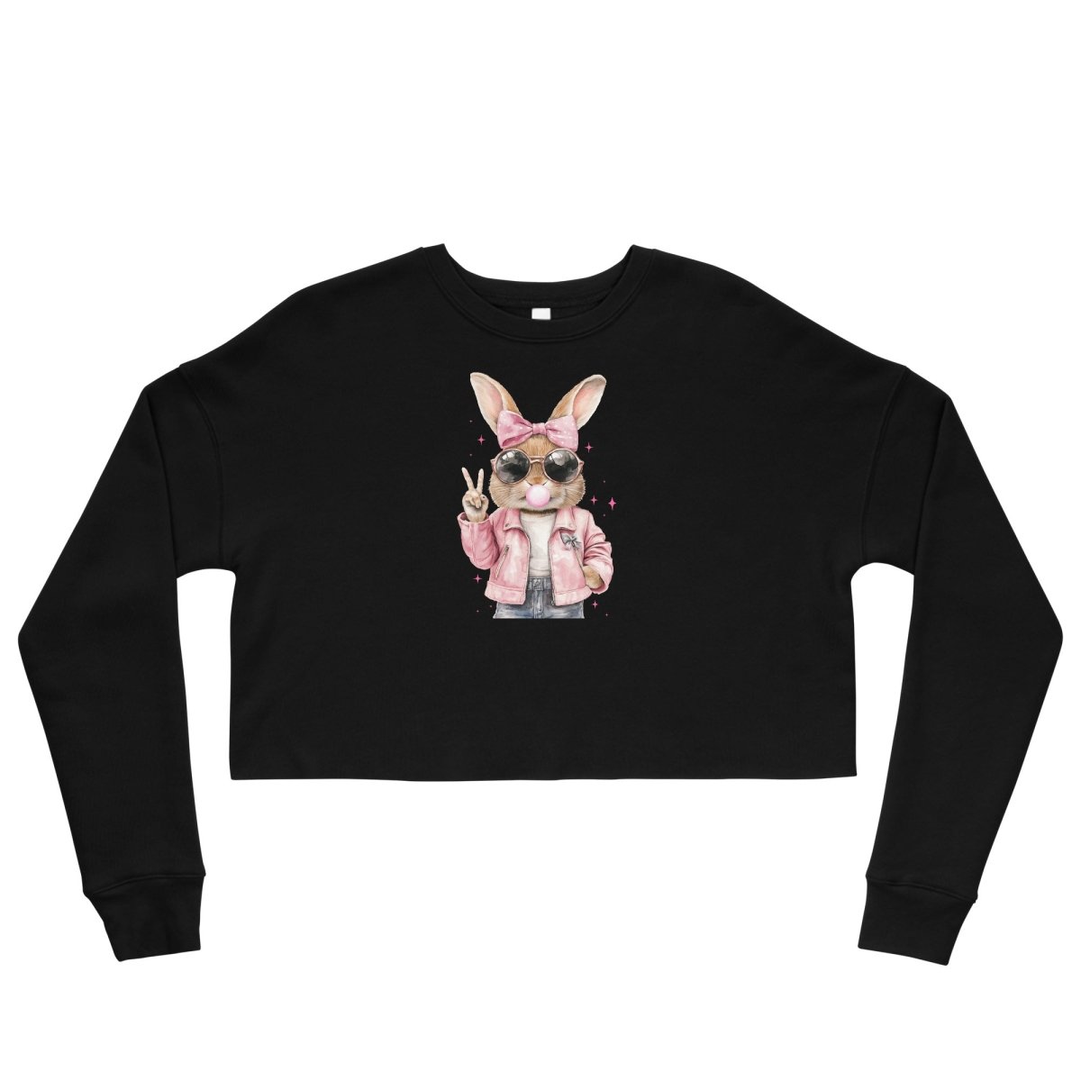 - Custom Crop Sweatshirt Bunny Easter - Retro Ravers - crop sweatshirt