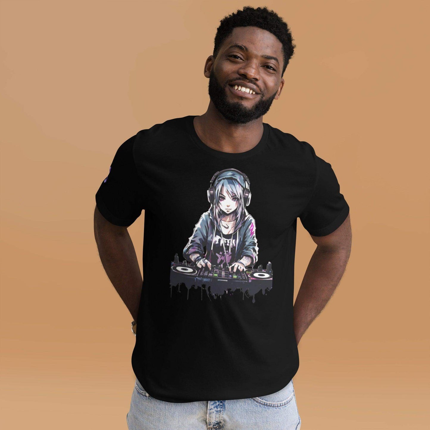 Print Material - Anime DJ T-shirt Unisex - Retro Ravers - design personalizzato