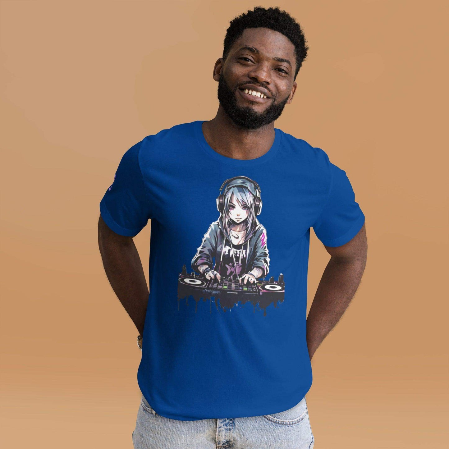 Print Material - Anime DJ T-shirt Unisex - Retro Ravers - design personalizzato