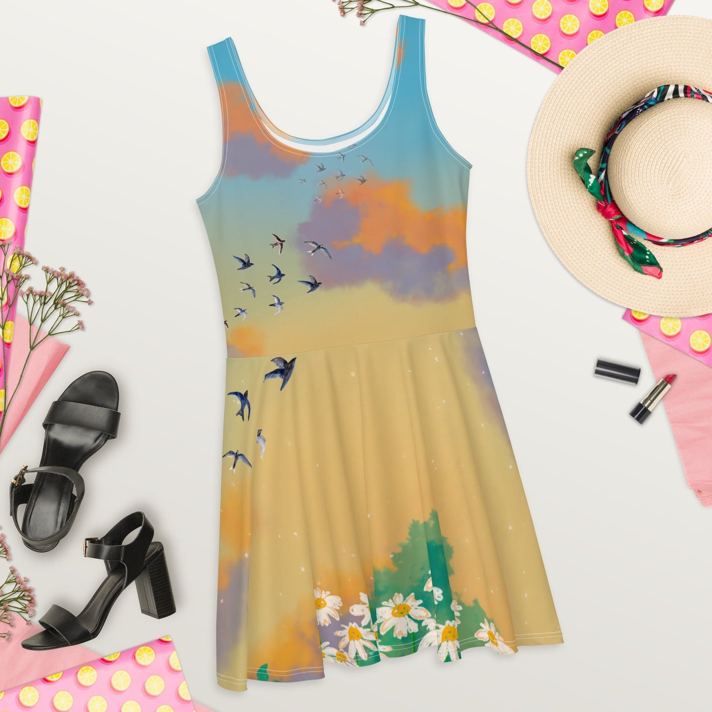 Print Material - Skater Dress spring print - Retro Ravers - design personalizzato