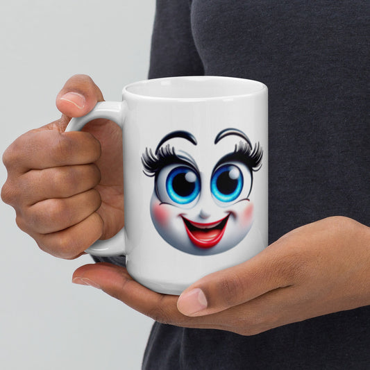 Print Material - White glossy mug Face print - Retro Ravers - Mugs and bottles