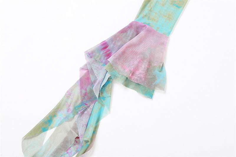 Set Dresses - Women Y2k Ruffle Butterfly 2 Piece Outfit - Retro Ravers - rave outfit