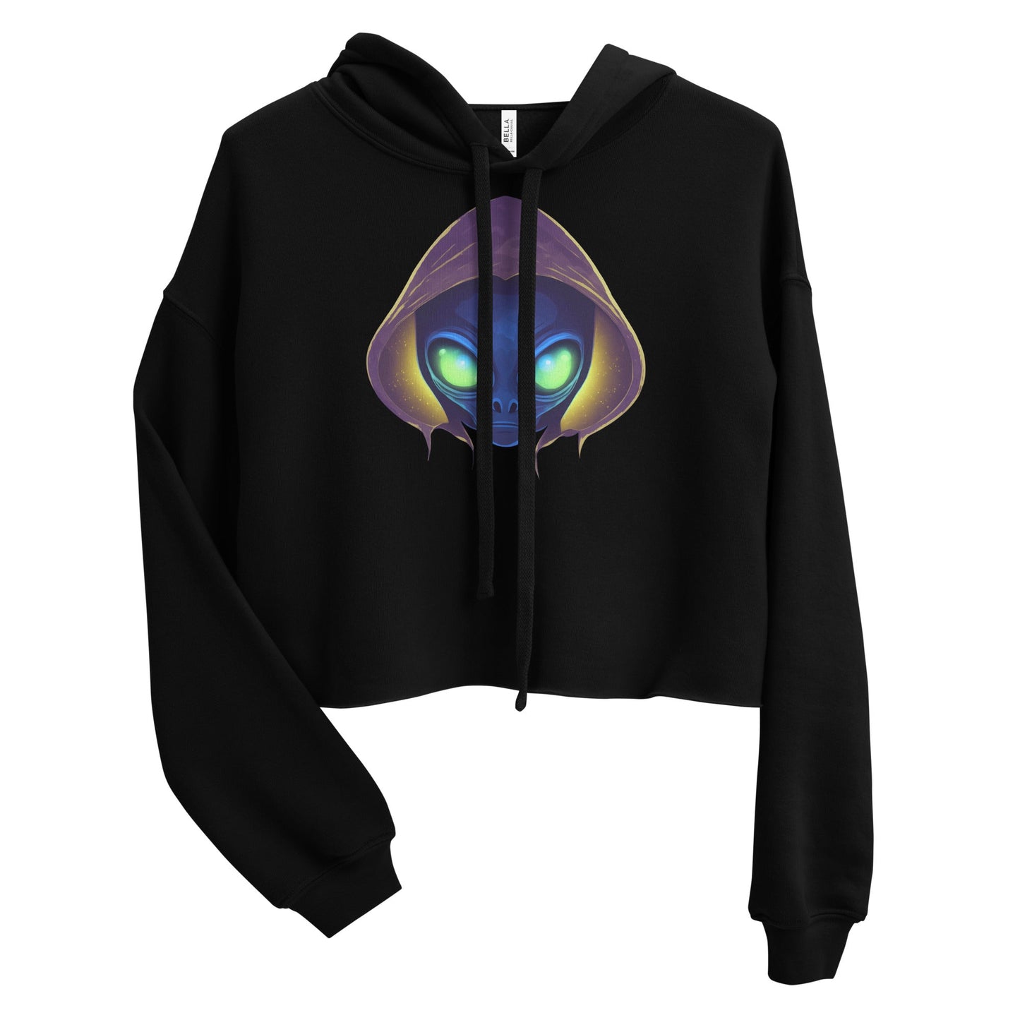 Sweatshirts - Crop Hoodie Alien raver - Retro Ravers - crop hoodie