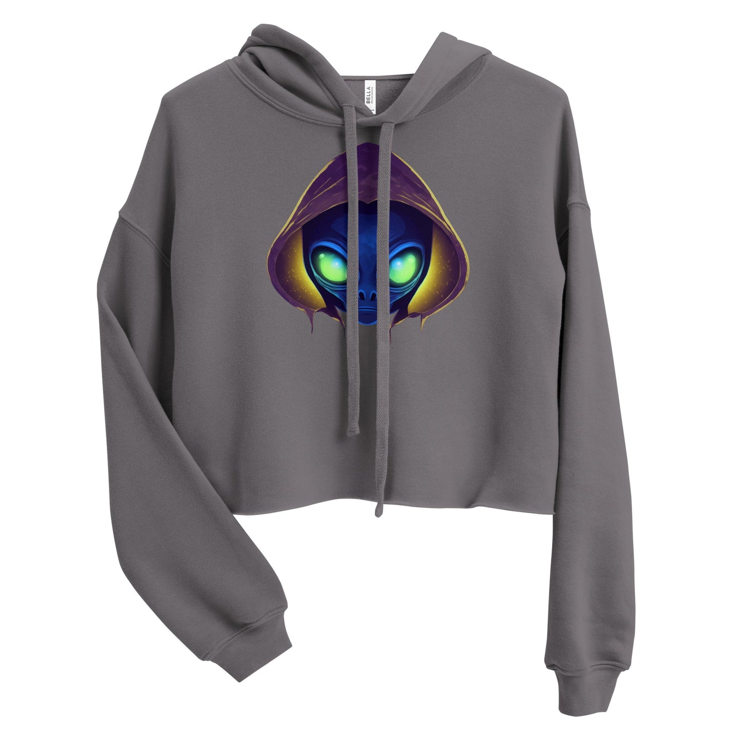 Sweatshirts - Crop Hoodie Alien raver - Retro Ravers - crop hoodie