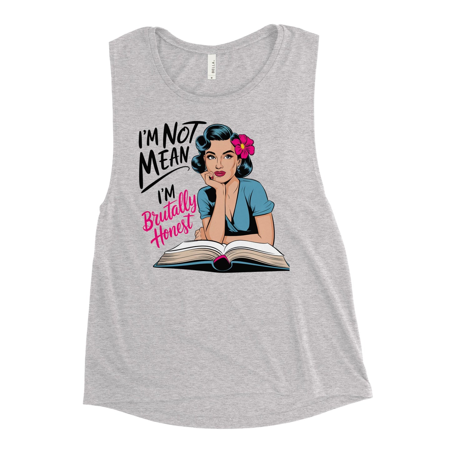 tank tops - Ladies’ Muscle Tank Honest mean - Retro Ravers - tank - tops