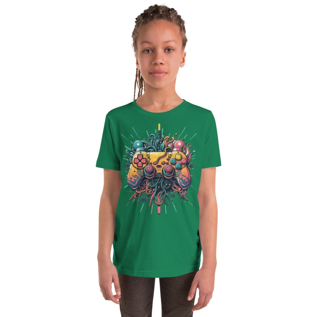 Tshirts - Youth Short Sleeve T-Shirt Gamer - Retro Ravers - gamer