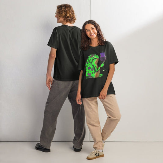 - Frog & Fizz Unisex oversized t-shirt - Retro Ravers - frog - retro