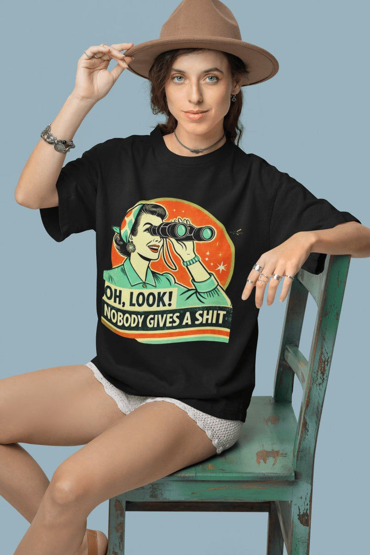 Girl sitting on a chair featuring Retro tshirt printing
