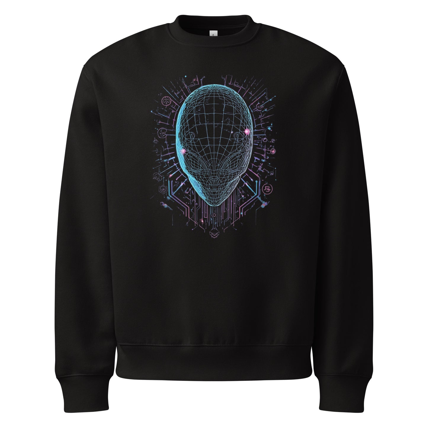 Alien-AI-unisex-oversized-heavyweight-sweatshirt-black-front-691878657f523