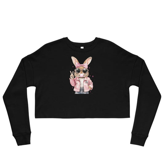  - Custom Crop Sweatshirt Bunny Easter - Retro Ravers - crop sweatshirt