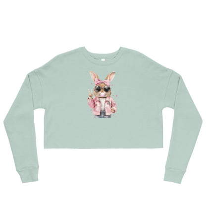  - Custom Crop Sweatshirt Bunny Easter - Retro Ravers - crop sweatshirt