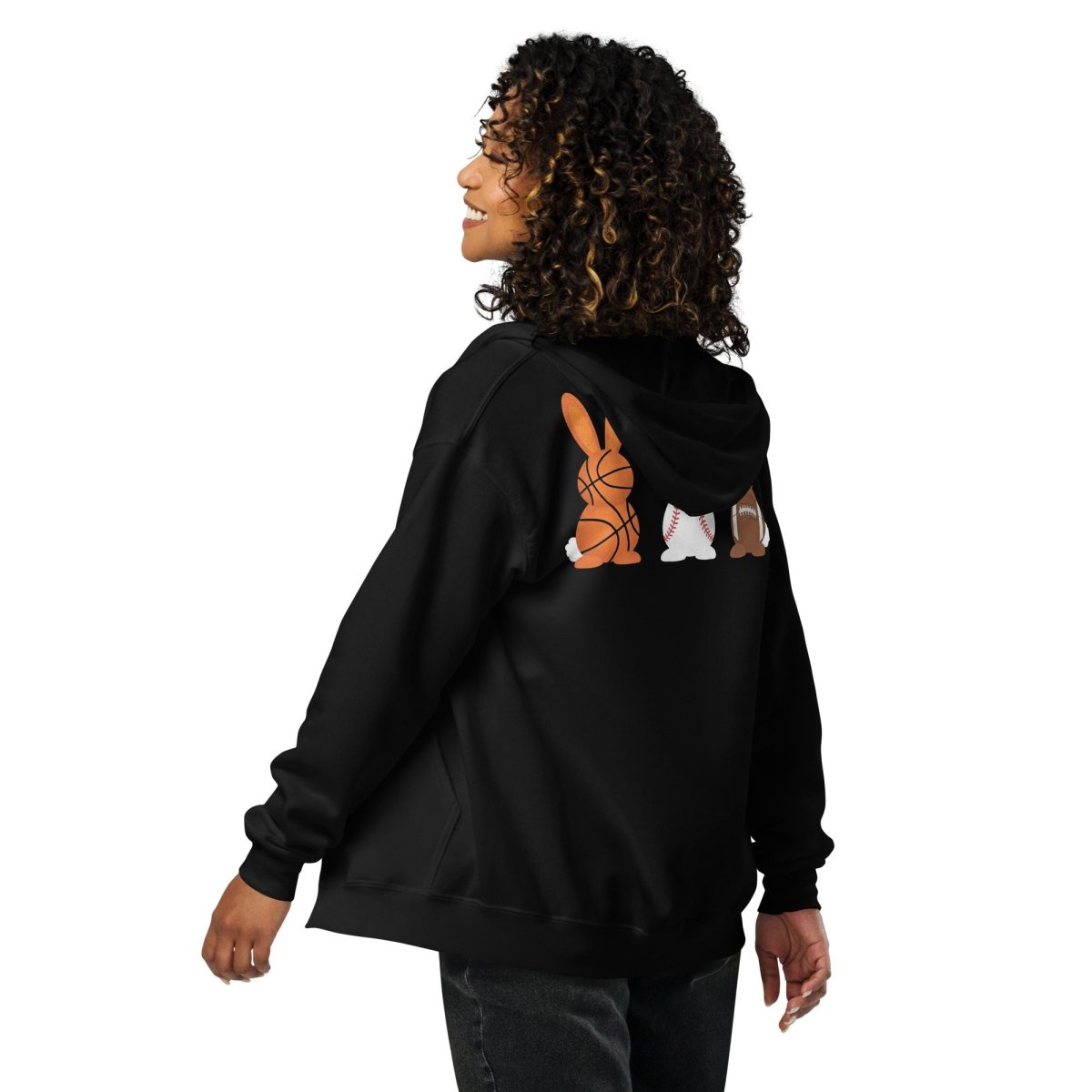  - Custom zip hoodie sports bunny - Retro Ravers - easter