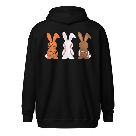  - Custom zip hoodie sports bunny - Retro Ravers - easter