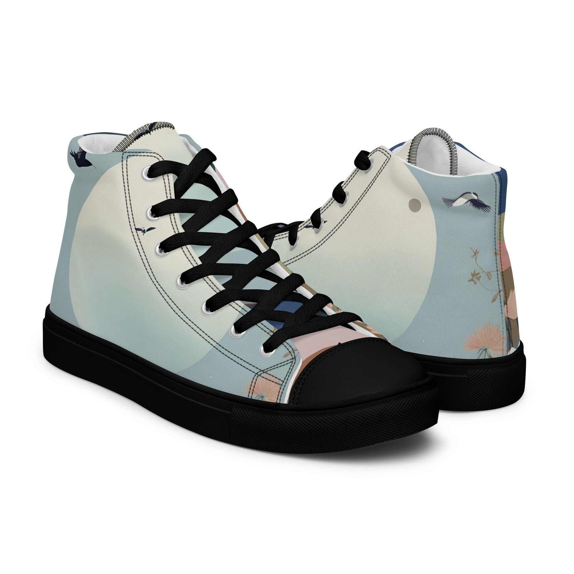 Footwear - Women’s high top canvas shoes - Retro Ravers - #product_color#