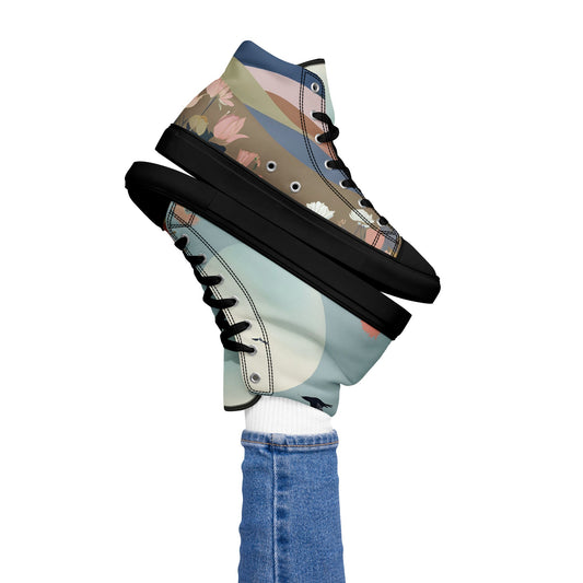 Footwear - Women’s high top canvas shoes - Retro Ravers - #product_color#