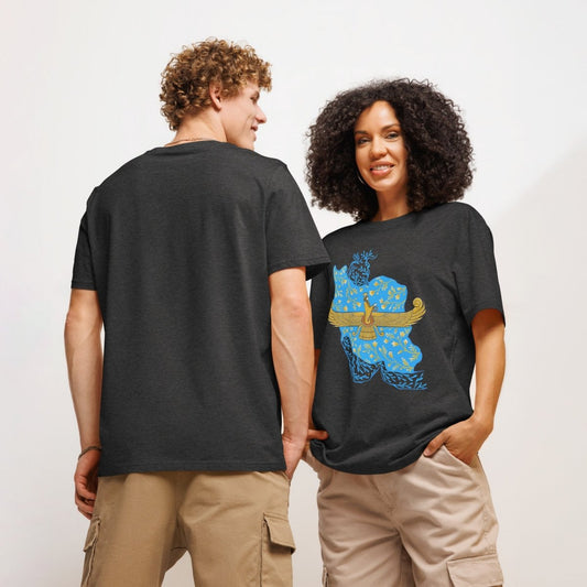  - Persia ribbed neck t-shirt Farvahar - Retro Ravers - farvahar