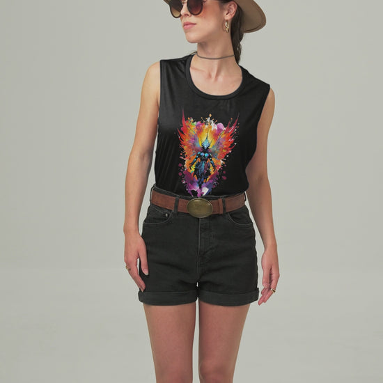 boho-themed-video-of-a-woman-wearing-a-bella-canvas-tank-top-7725v