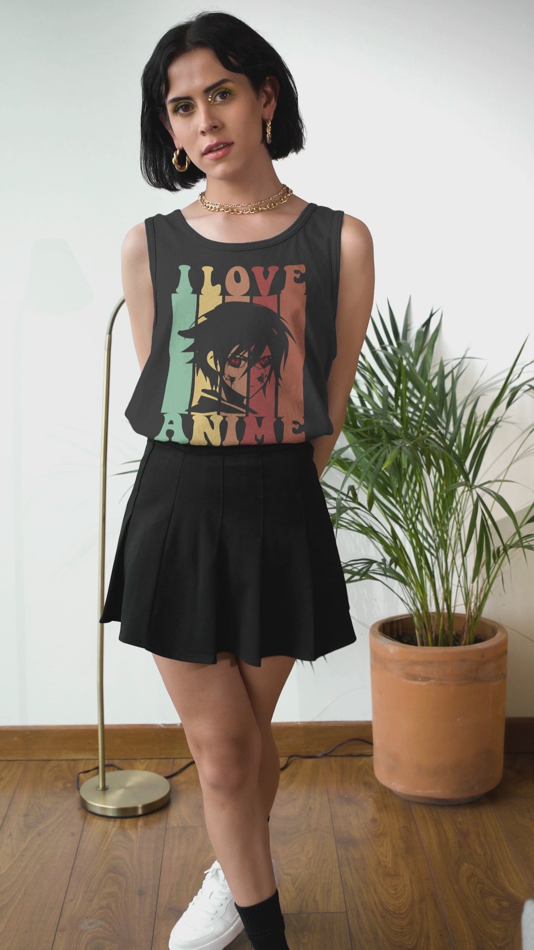 tank-top-video-of-a-short-haired-woman-posing-with-a-dark-skirt-5776v