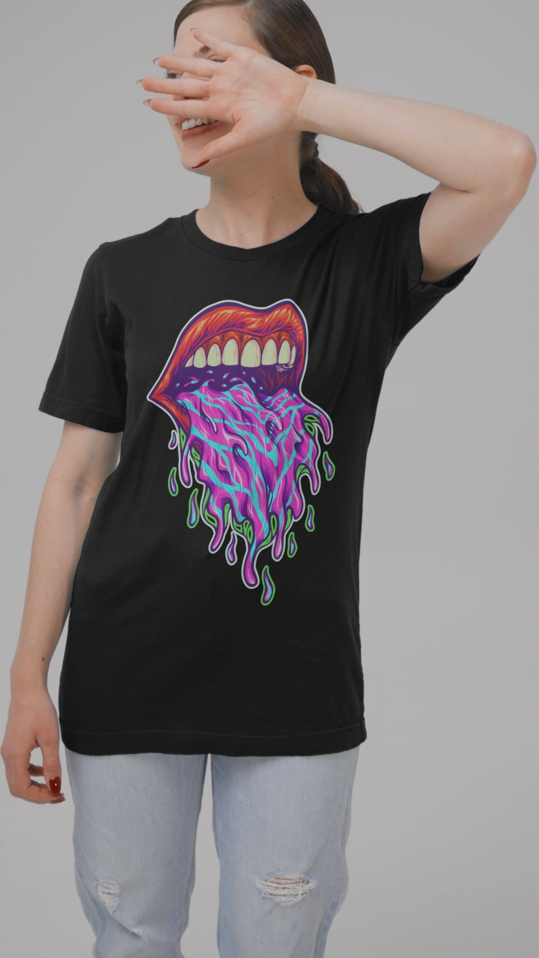 bella-canvas-tee-video-featuring-a-smiling-woman-hiding-her-face-8870v