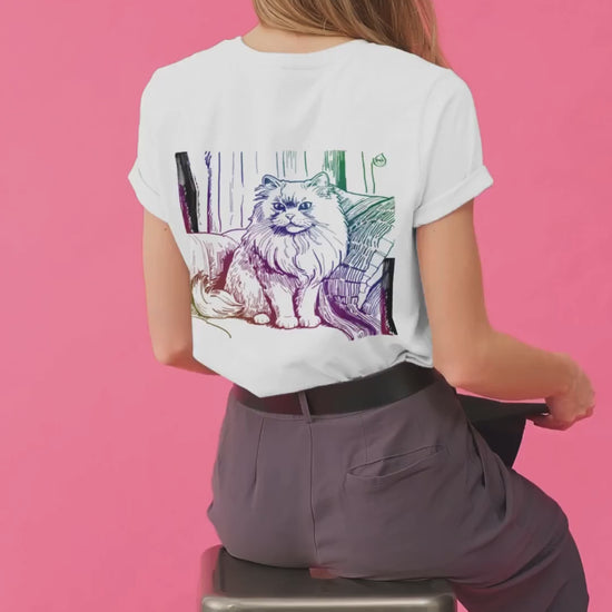 Unisex classic tee Siberian Cat canva powerd