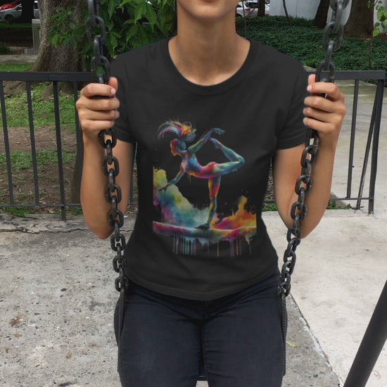 t-shirt featuring a woman on a swing retro ravers custom merchandise