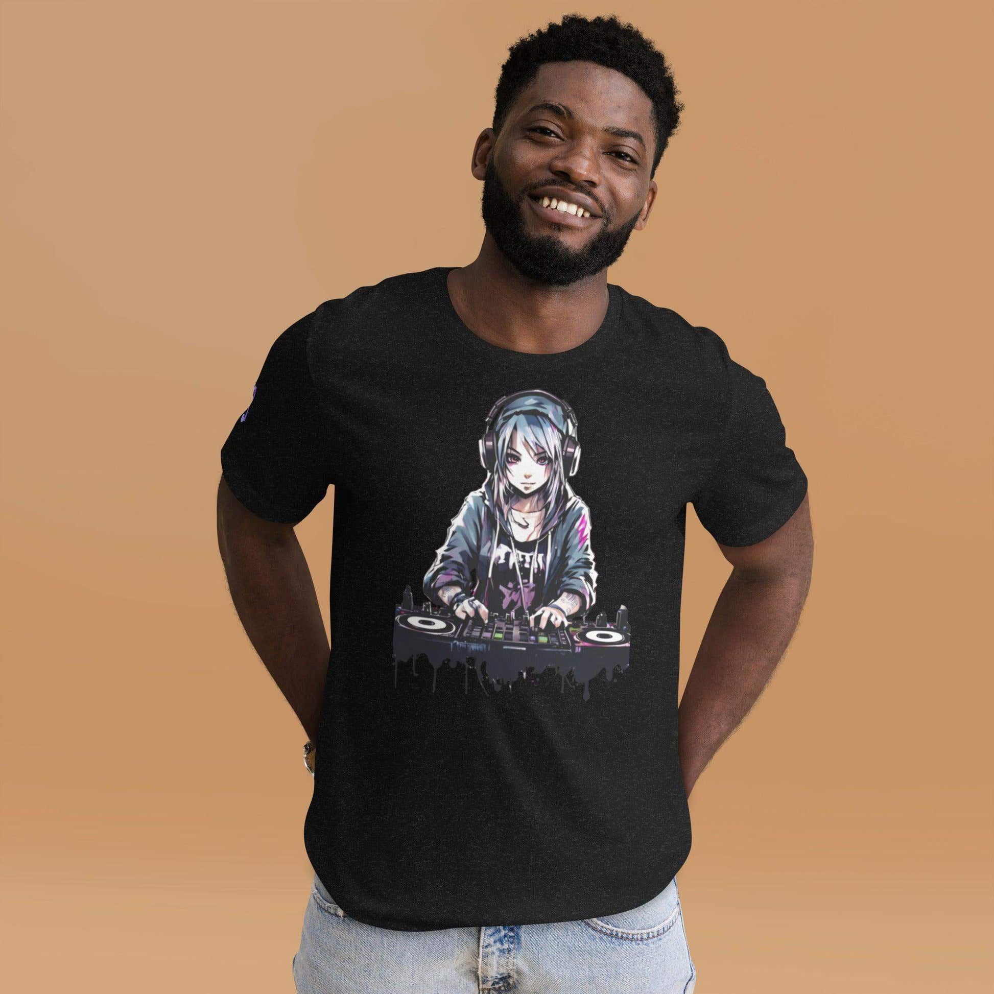 Print Material - Anime DJ T-shirt Unisex - Retro Ravers - #product_color#