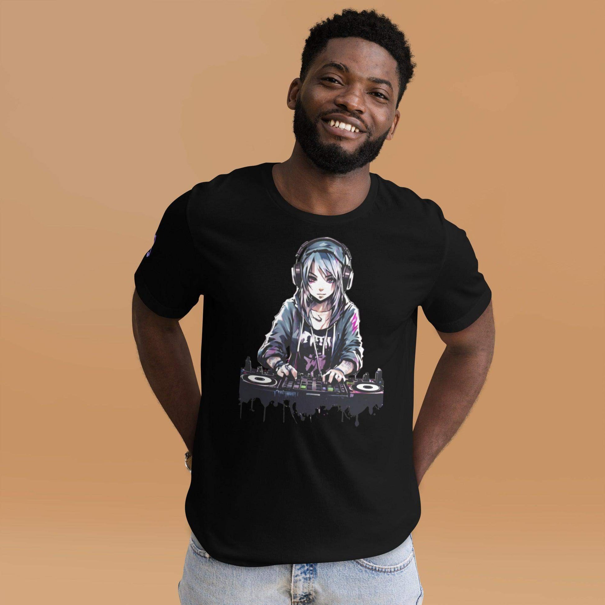 Print Material - Anime DJ T-shirt Unisex - Retro Ravers - #product_color#