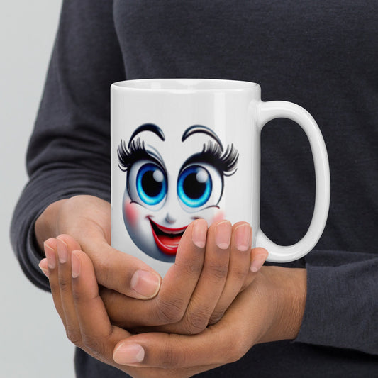 Print Material - White glossy mug Face print - Retro Ravers - Mugs and bottles