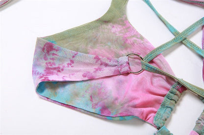 Set Dresses - Women Y2k Ruffle Butterfly 2 Piece Outfit - Retro Ravers - rave outfit