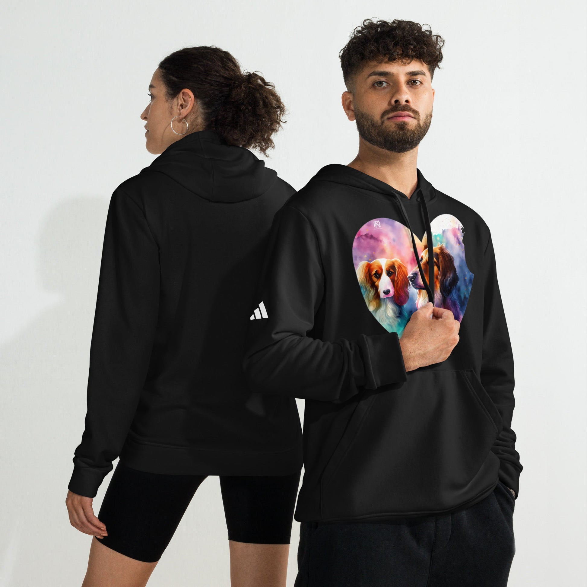 Sweatshirts - adidas fleece hoodie Dog custom print - Retro Ravers - sweatshirts
