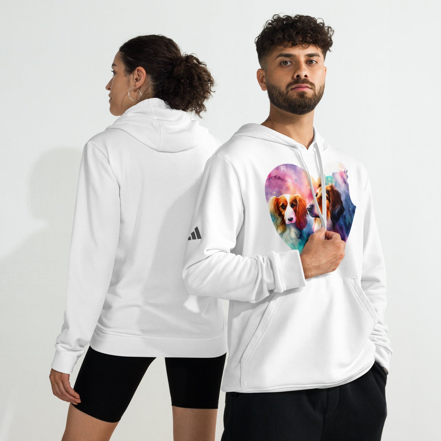 Sweatshirts - adidas fleece hoodie Dog custom print - Retro Ravers - sweatshirts