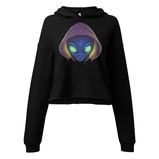 Sweatshirts - Crop Hoodie Alien raver - Retro Ravers - crop hoodie