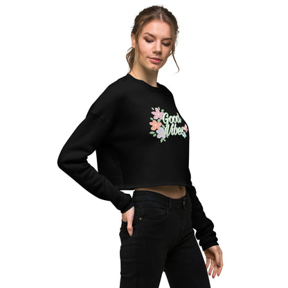 Sweatshirts - Crop Sweatshirt good vibes - Retro Ravers - sweatshirts