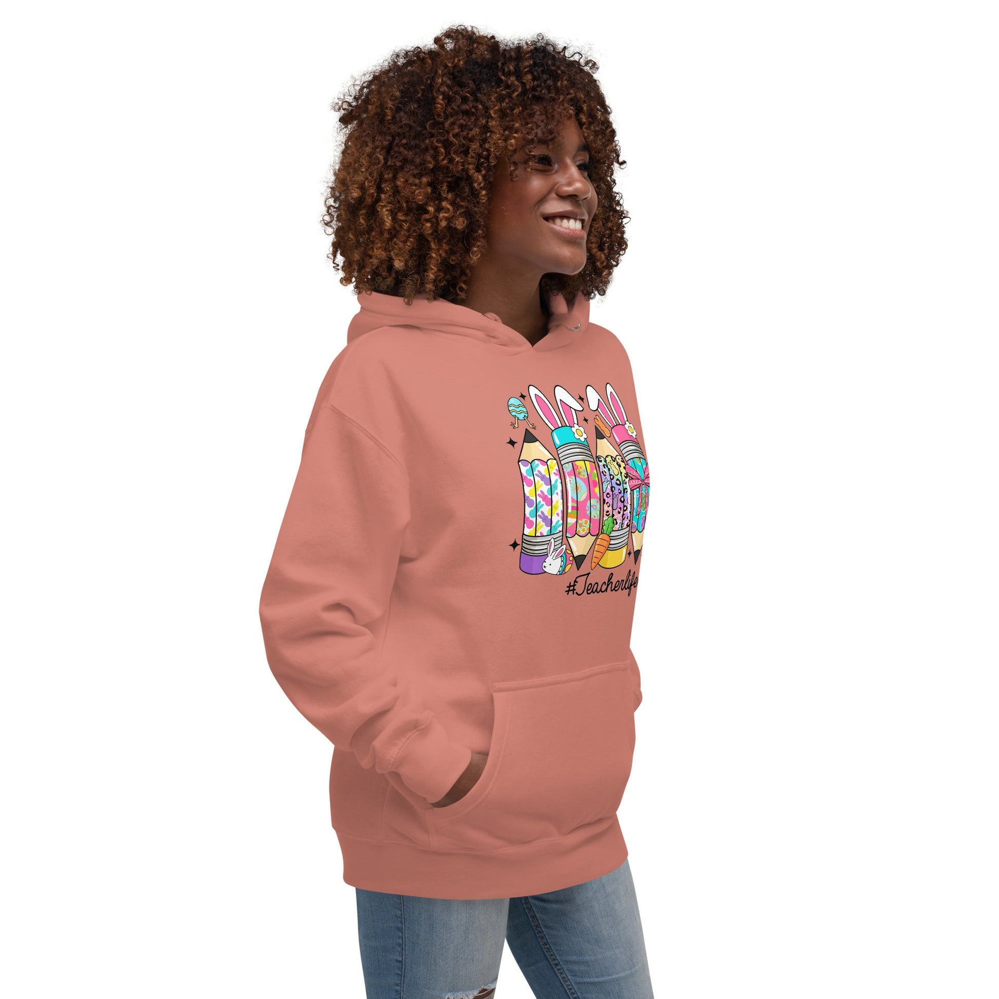 Sweatshirts - Retro Hoodie Easter Teacher Life - Retro Ravers - hoodie
