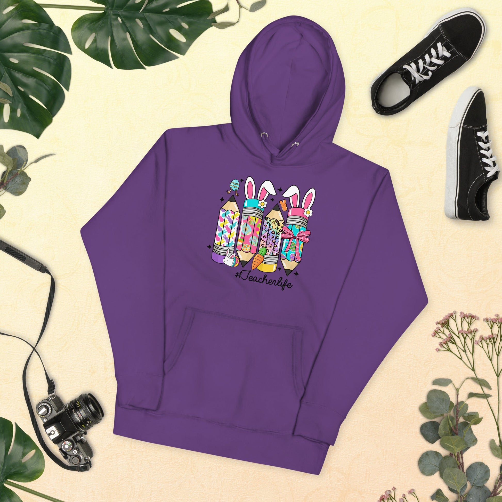 Sweatshirts - Retro Hoodie Easter Teacher Life - Retro Ravers - hoodie