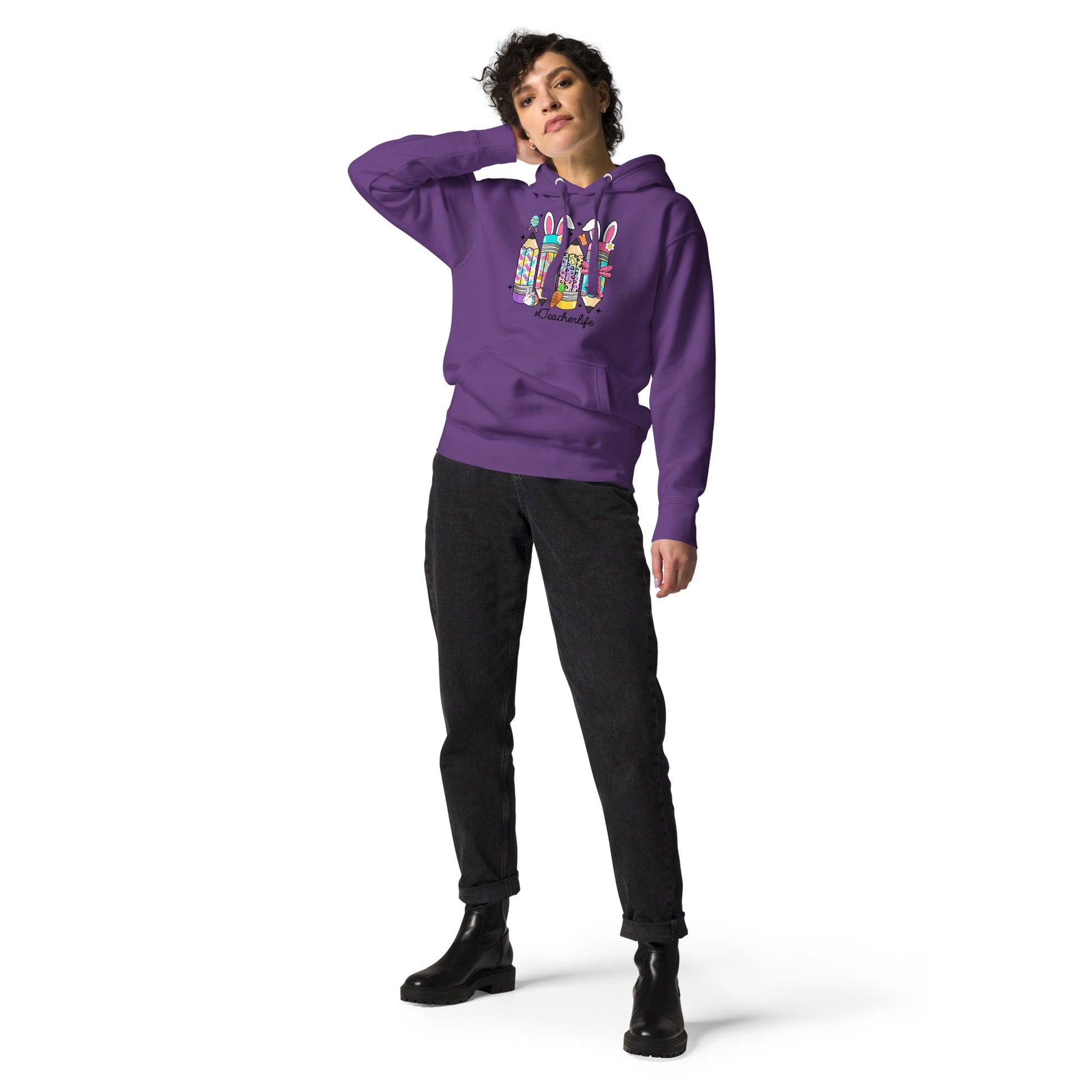 Sweatshirts - Retro Hoodie Easter Teacher Life - Retro Ravers - hoodie