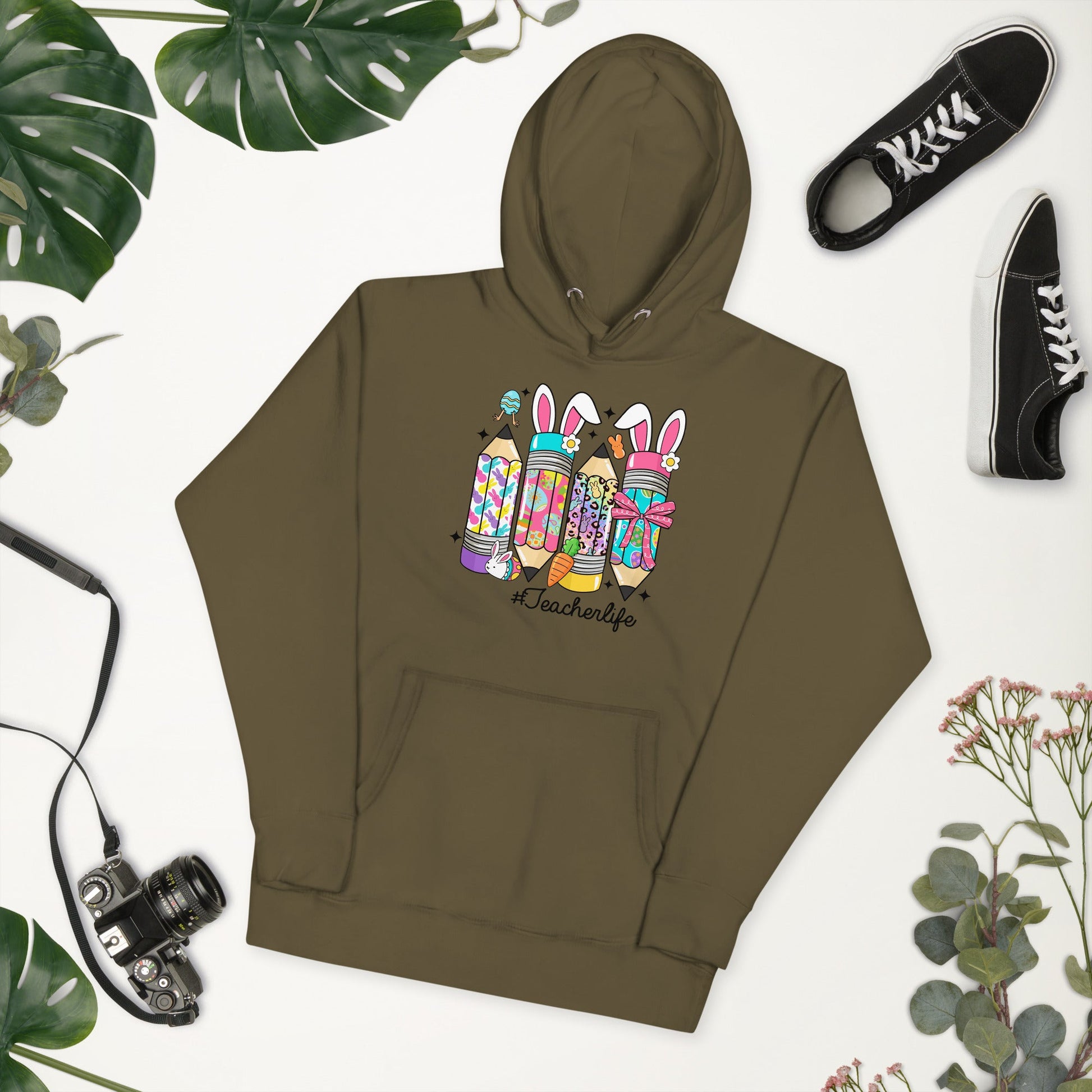 Sweatshirts - Retro Hoodie Easter Teacher Life - Retro Ravers - hoodie