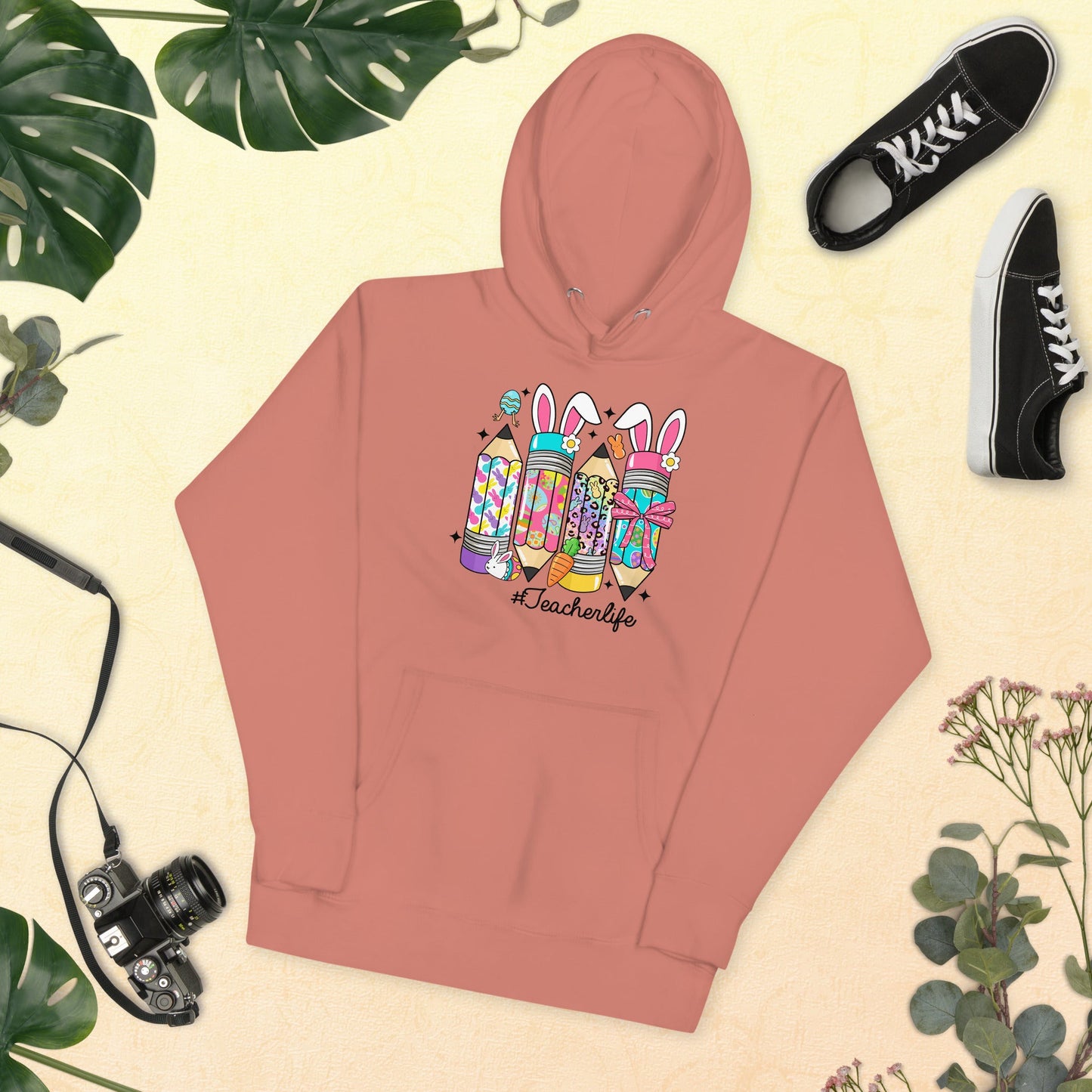 Sweatshirts - Retro Hoodie Easter Teacher Life - Retro Ravers - hoodie