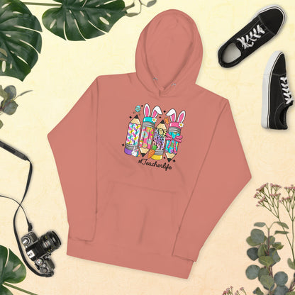 Sweatshirts - Retro Hoodie Easter Teacher Life - Retro Ravers - hoodie