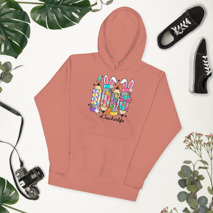 Sweatshirts - Retro Hoodie Easter Teacher Life - Retro Ravers - hoodie