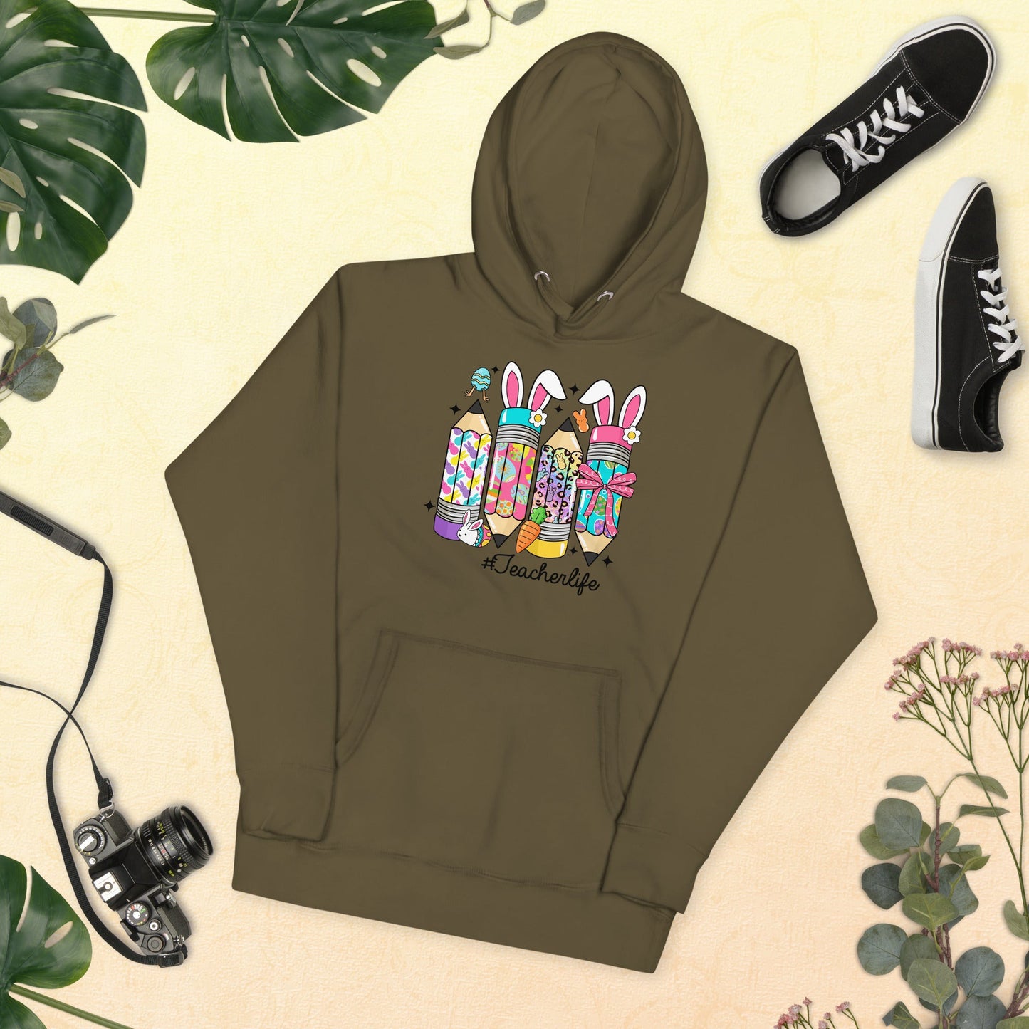 Sweatshirts - Retro Hoodie Easter Teacher Life - Retro Ravers - hoodie