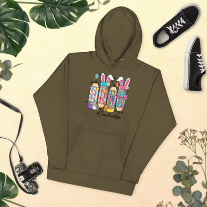 Sweatshirts - Retro Hoodie Easter Teacher Life - Retro Ravers - hoodie