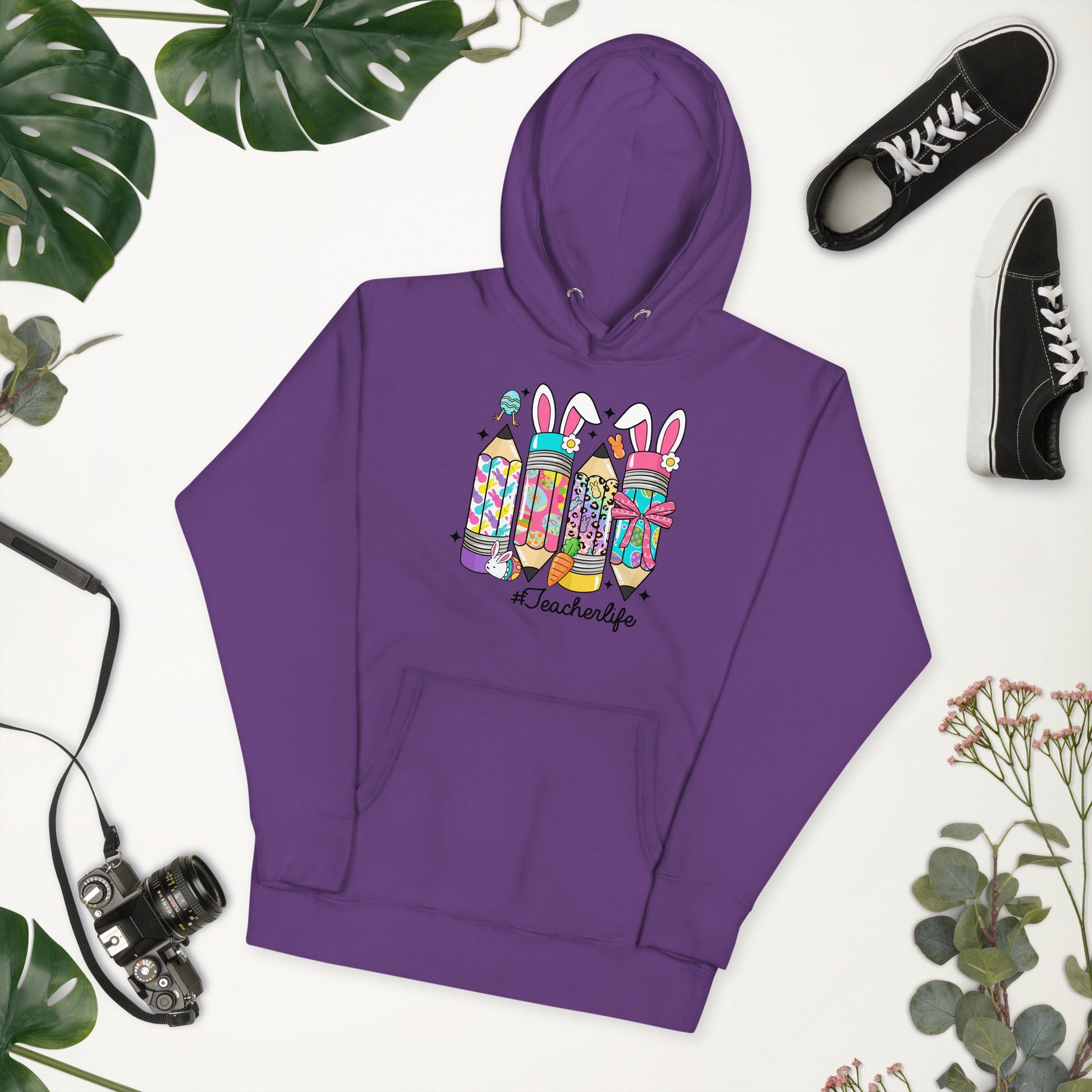 Sweatshirts - Retro Hoodie Easter Teacher Life - Retro Ravers - hoodie