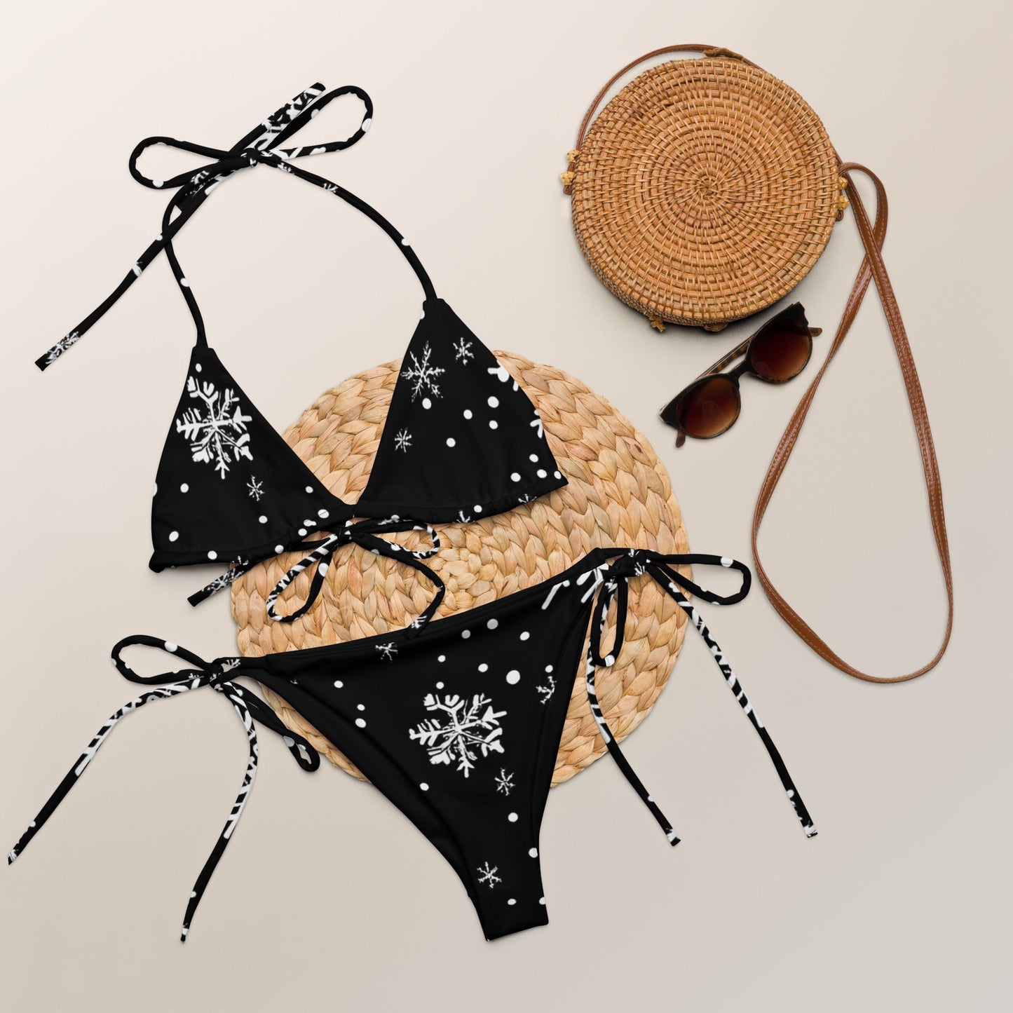 swimwear - string bikini Black snow flare - Retro Ravers - bikini
