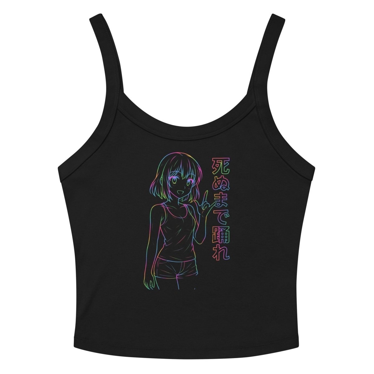 tank tops - Anime Neon Women’s micro - rib tank top - Retro Ravers - anime - retro ravers