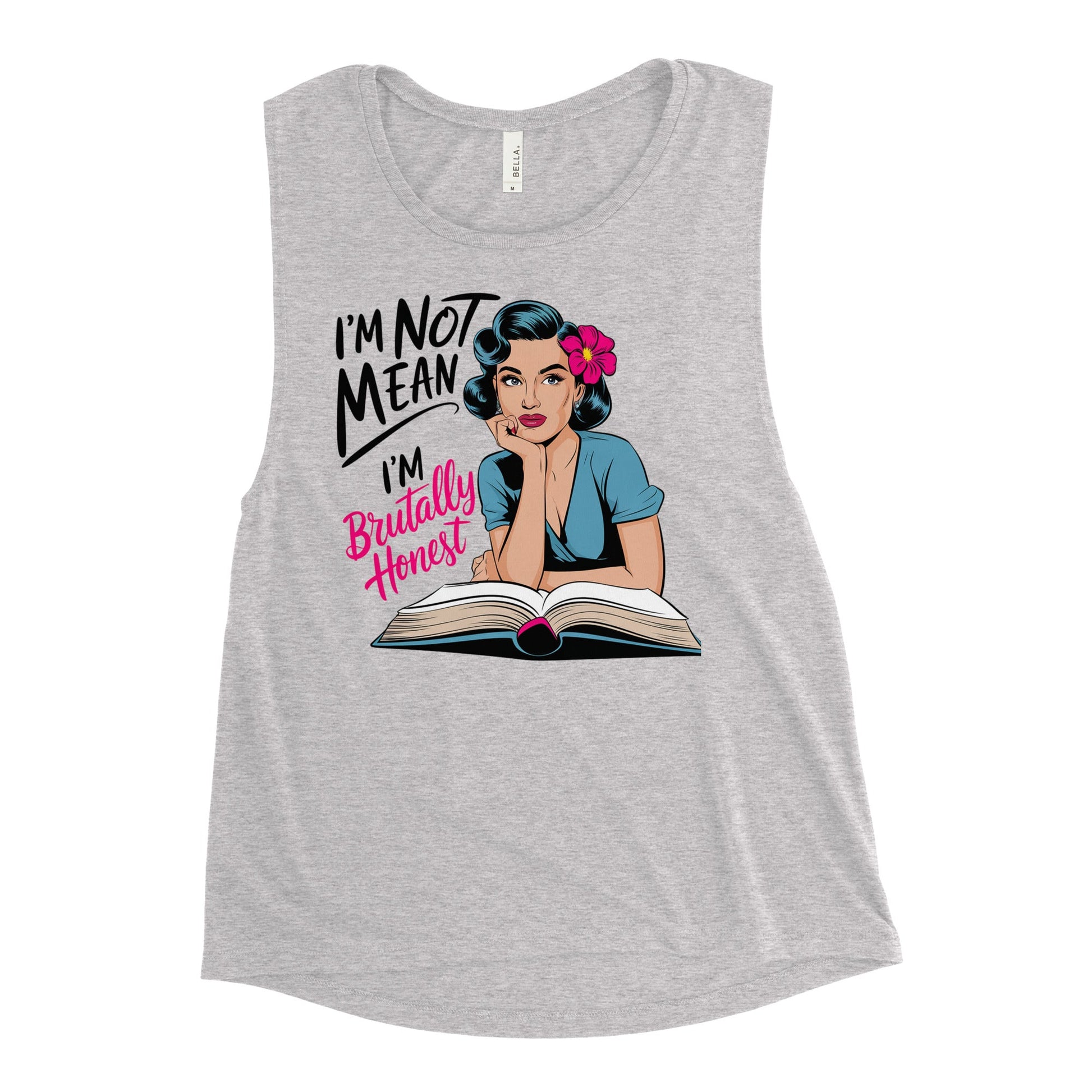 tank tops - Ladies’ Muscle Tank Honest mean - Retro Ravers - tank - tops