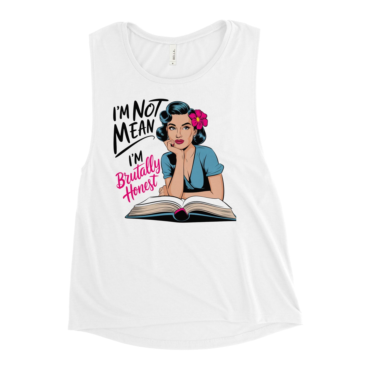 tank tops - Ladies’ Muscle Tank Honest mean - Retro Ravers - tank - tops