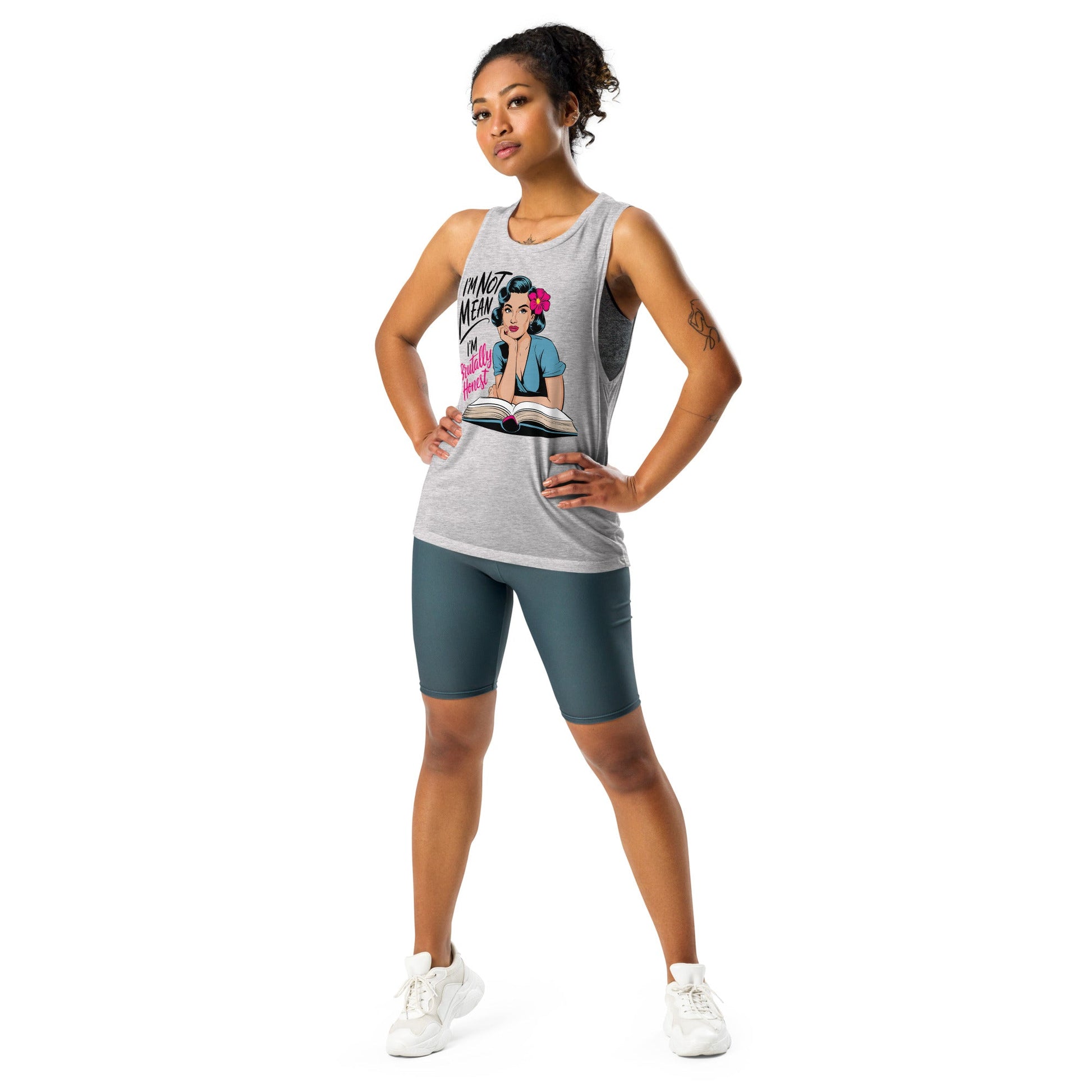 tank tops - Ladies’ Muscle Tank Honest mean - Retro Ravers - tank - tops