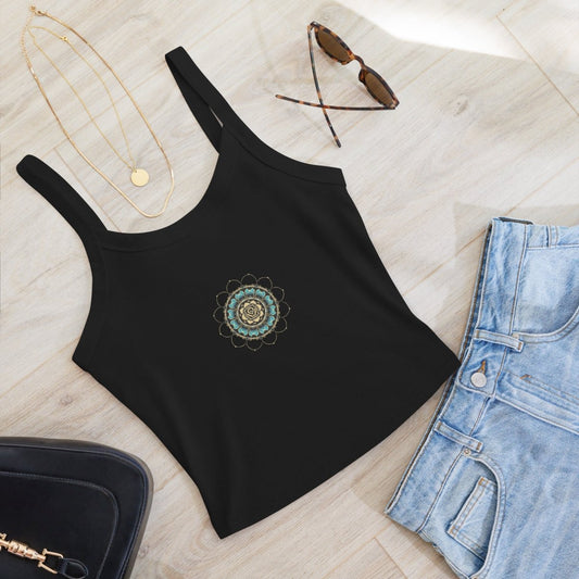 tank tops - Women’s micro - rib tank top Lotus - Retro Ravers - lotus