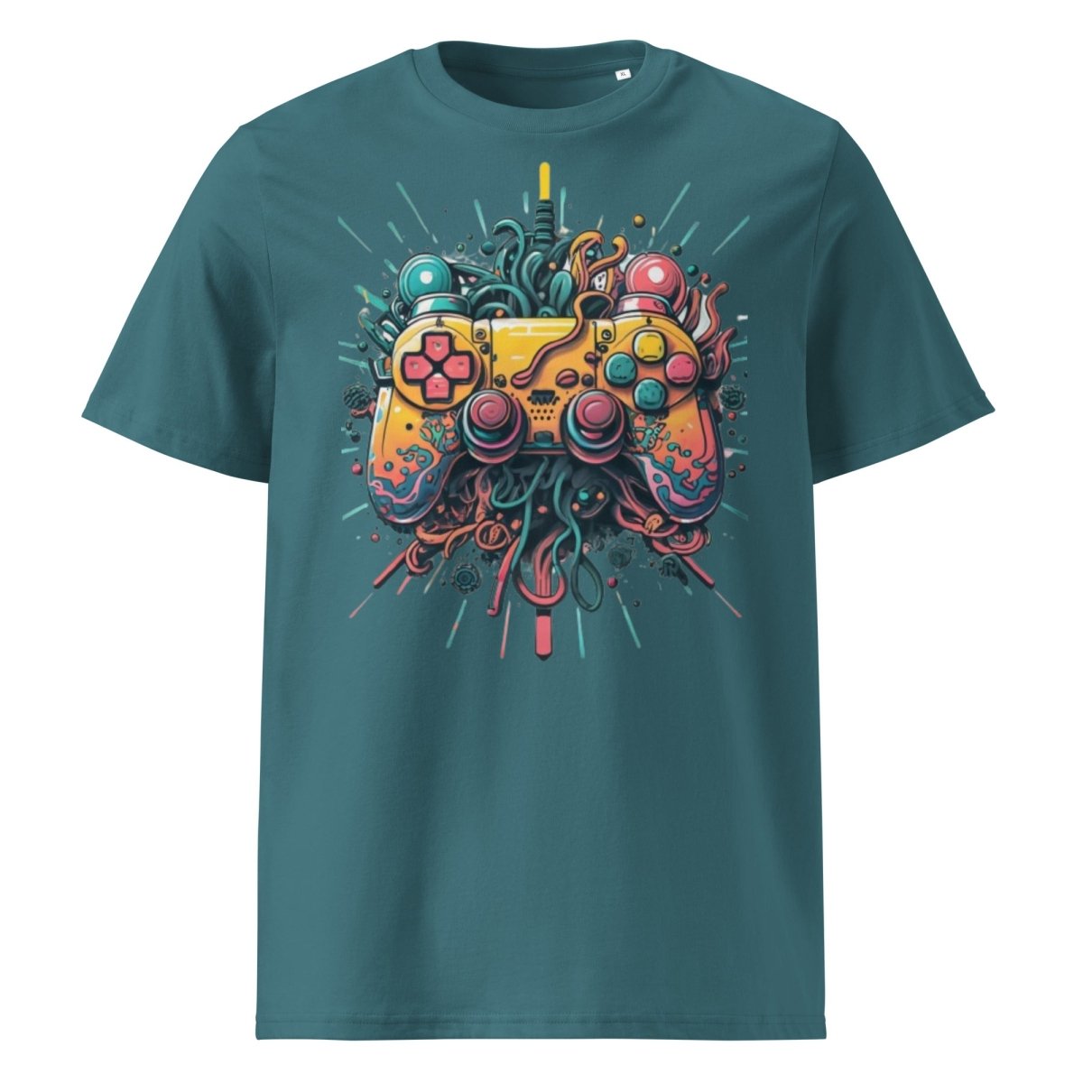 Tshirts - Unisex organic ribbed neck Gamer t-shirt - Retro Ravers - gamer